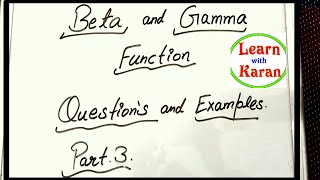 Beta and Gamma Function Questions | Examples with Solution in English and Hindi.