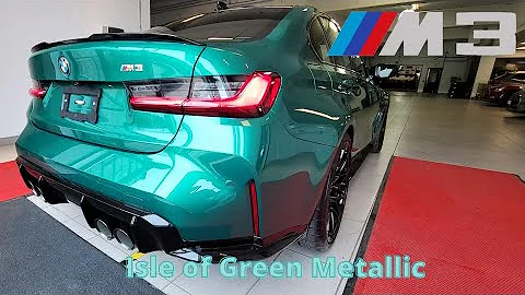 NEW ARRIVAL! 2022 BMW M3 in Isle of Man Green Metallic on Extended Merino Leather