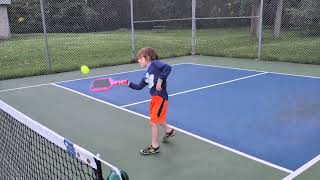 6 year old getting taught Pickleball by CNPL Coach Corey Osborne