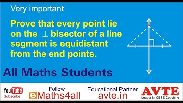 Prove that every point lie on the perpendicular bisector of a line segment is equidistant from it.