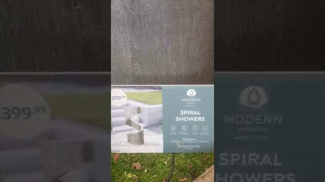 Garden water feature spiral shower