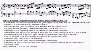 ABRSM Piano Specimen Quick Studies DipABRSM No.8 Sonata in D Minor Sheet Music