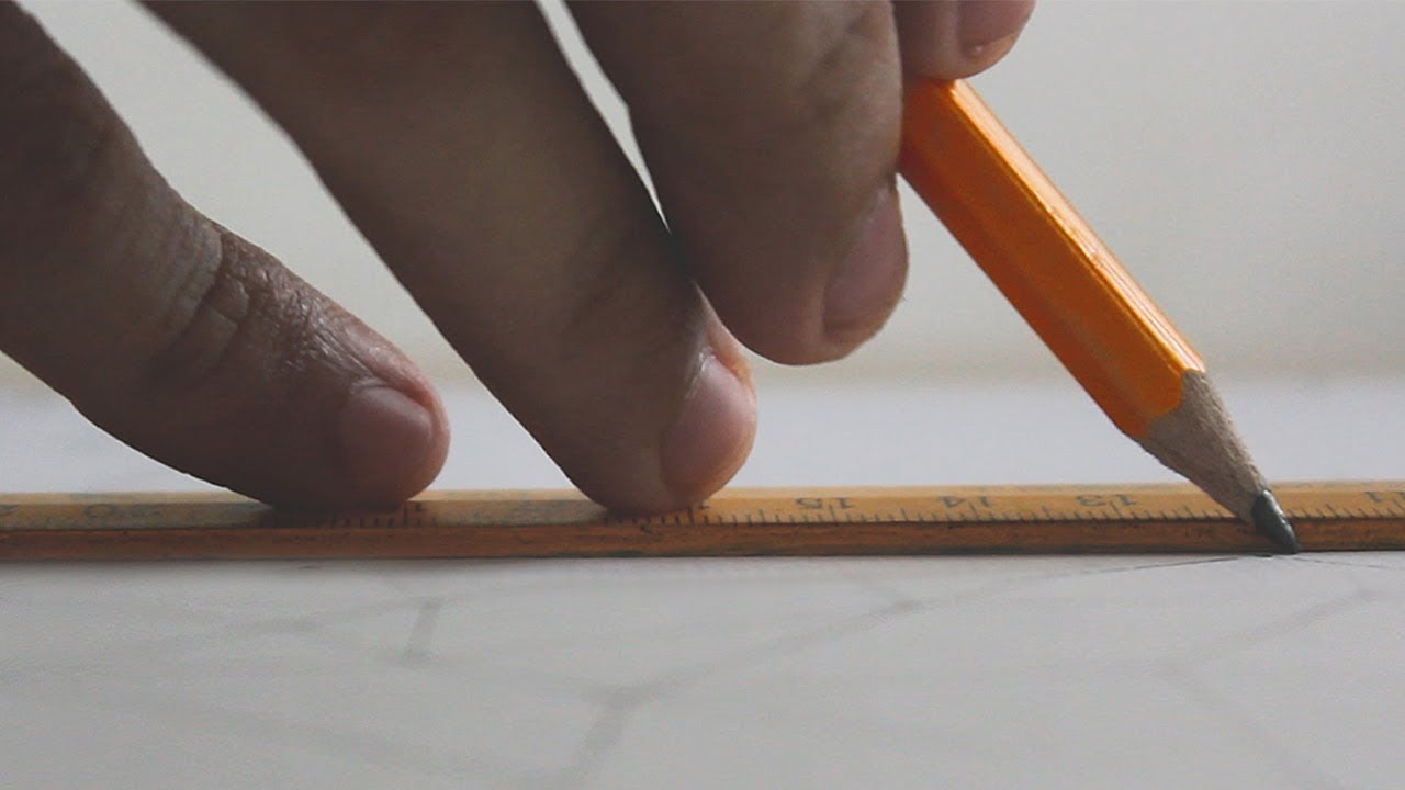 Cinematic Painting - Geometric Lines Drawing & Watercolor