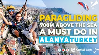 Paragliding above the beautiful Cleopatra beach, Fun experience in ALANYA - TURKEY 2023
