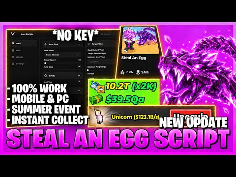 [😈UPD] Steal An Egg Script - No Key, Auto Steal, New Update, Auto Farm & More!