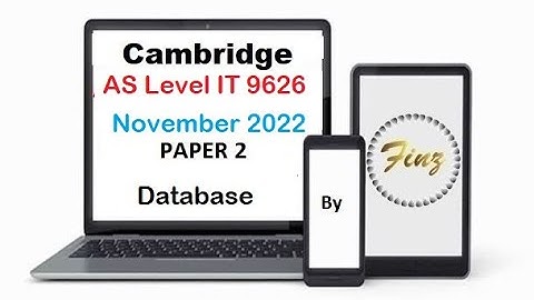 AS Level IT 9626 November 2022 Paper 2 -Database