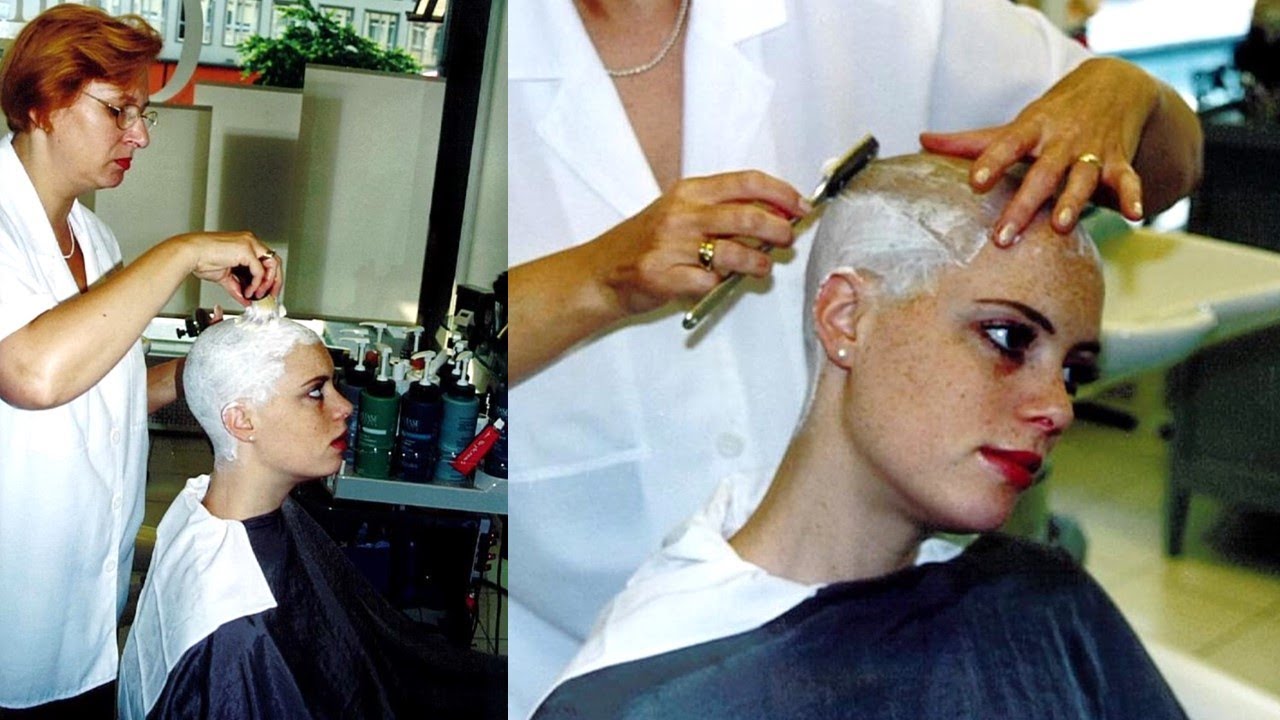 Beautiful girl shave her buzzcut