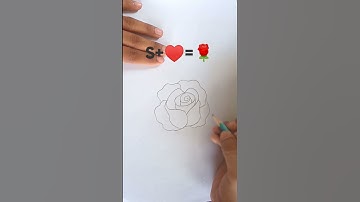 || S+♥️=🌹|| How to draw ROSE from S&♥️|| Easy ROSE drawing||#shorts