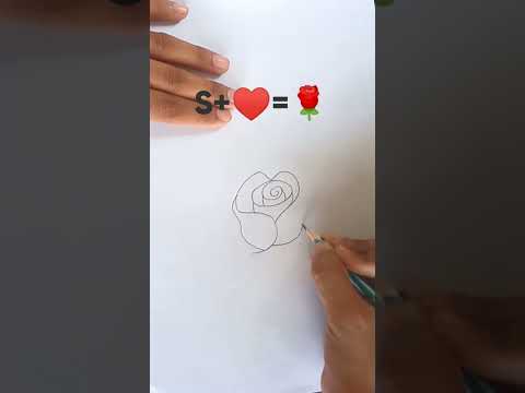  S How to draw ROSE from Samp Easy ROSE drawingshorts