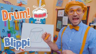 How To Draw A Drum | Art for Kids With Blippi! | Drawing Videos for Kids | Learn to Draw