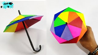 How To Make Colorful Umbrella With Paper / Paper Umbrella / Easy paper craft / Rainy day craft /