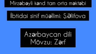 4-Cü Sinif Azərbaycan Dili Mövzuzərf