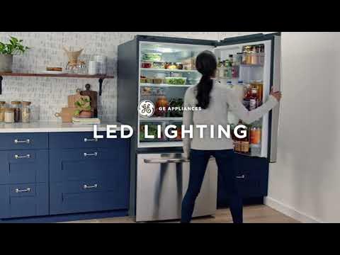 GE Appliances Bottom-Freezer Refrigerator with LED Lighting - YouTube