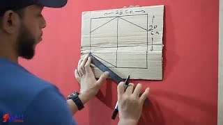 إصنع بنفسك ديكور تنجيد بشكل مختلف بقطعه كرتون  DIY spray paint wall design