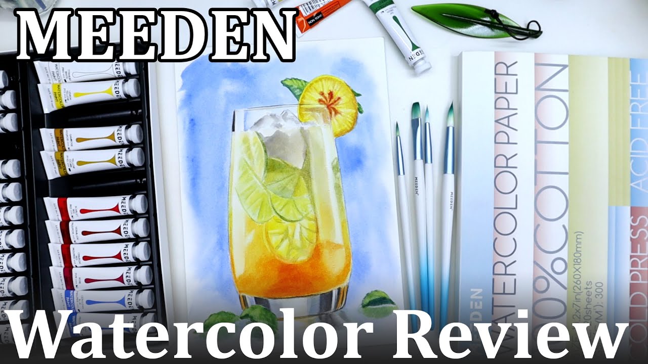 Playing with the MEEDEN watercolor and 100% cotton paper // Review