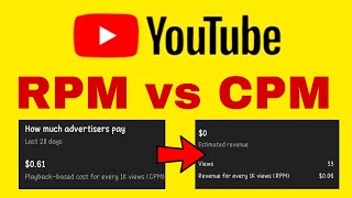 RPM vs CPM | what is YouTube RPM and CPM | estimated revenue kya hota hai