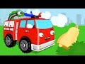 The Red Fire Truck plays HIDE and SEEK | Emergency Vehicles - Cars Cartoon for kids