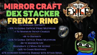 MIRROR Crafting a +1 FRENZY Ring for DEX STACKER Builds in Ancestors: 3.22 Path of Exile