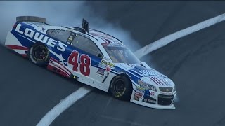 Johnson gets loose, spins in turn 4