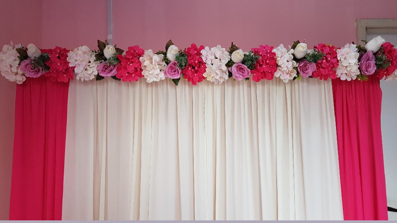 DIY_ WEDDING BACKDROP White and Hot pink ENGAGEMENT BACKDROP WEDDING DECORATION IDEAS