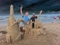 Building Sand Castle on South Padre Island Texas.