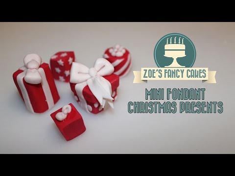 Fondant christmas presents mini cake toppers How To Decorating Tutorial