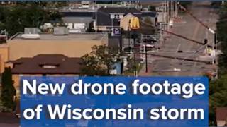 New drone video of the damage left behind by an EF-3 tornado in Menasha, WI