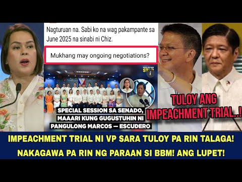 TULOY ANG IMPEACHMENT TRIAL NI VP SARA! BBM NAKAGAWA NG PARAAN! TULOY ANG IMPEACHMENT TRIAL NI VP SARA! BBM NAKAGAWA NG PARAAN!