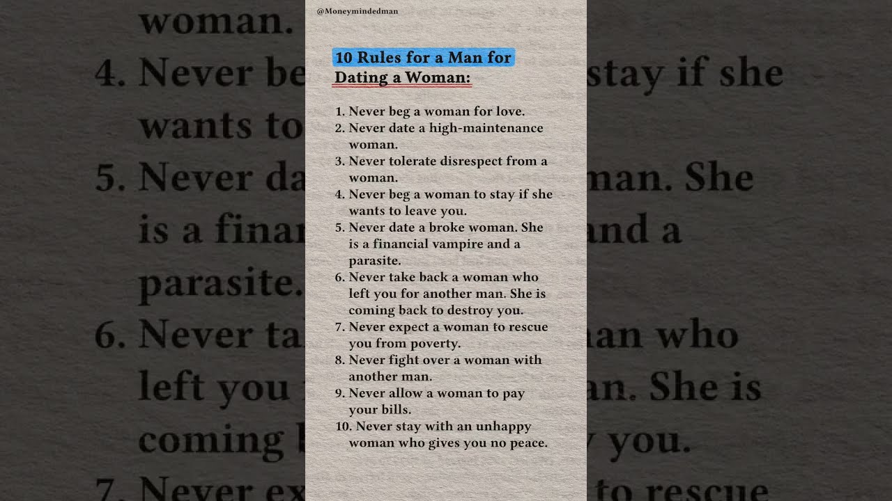 10 Rules Every Man Should Follow When Dating A Woman