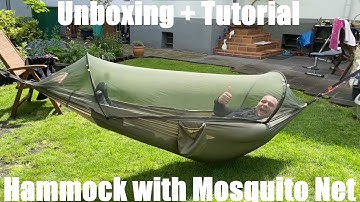 Hammock with Mosquito Net 300 kg Load Capacity Quick-Drying Parachute Fabric unboxing & instructions