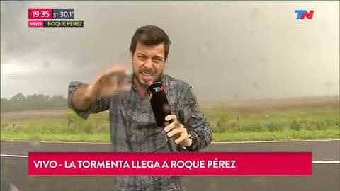 José Bianco se metió en la tormenta y un camarógrafo de TN resultó herido  vivo