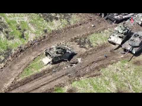 Rusya'nın Ukrayna'ya ait Leopard tanklarını vurduğu anlar