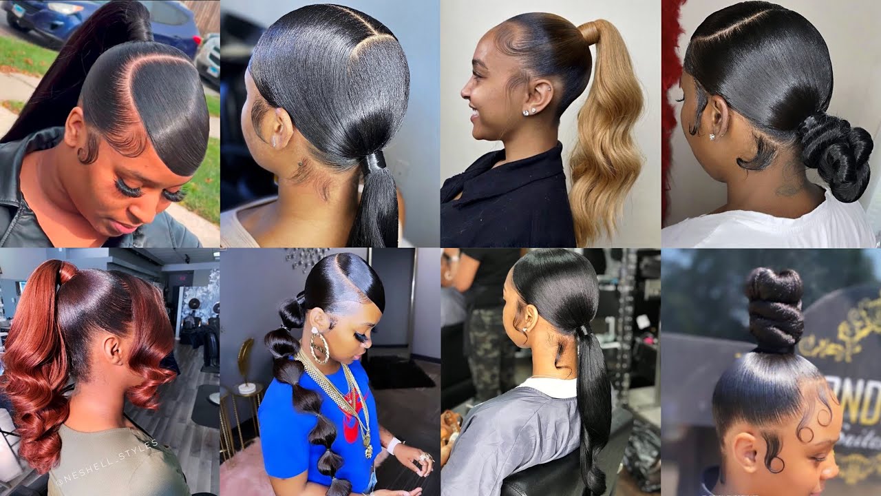 Ponytail Hairstyles For Black Women | Quick Hairstyles For Black Women 2023  | Cute - YouTube