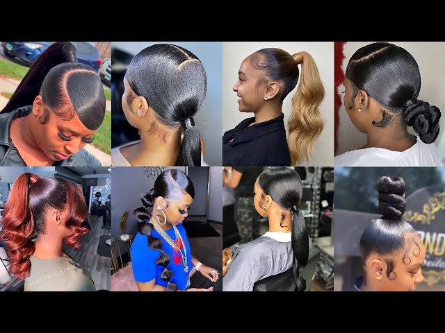 HOW TO: SLEEK LOW PONYTAIL W/ WEAVE ON 4B/4C NATURAL HAIR - YouTube