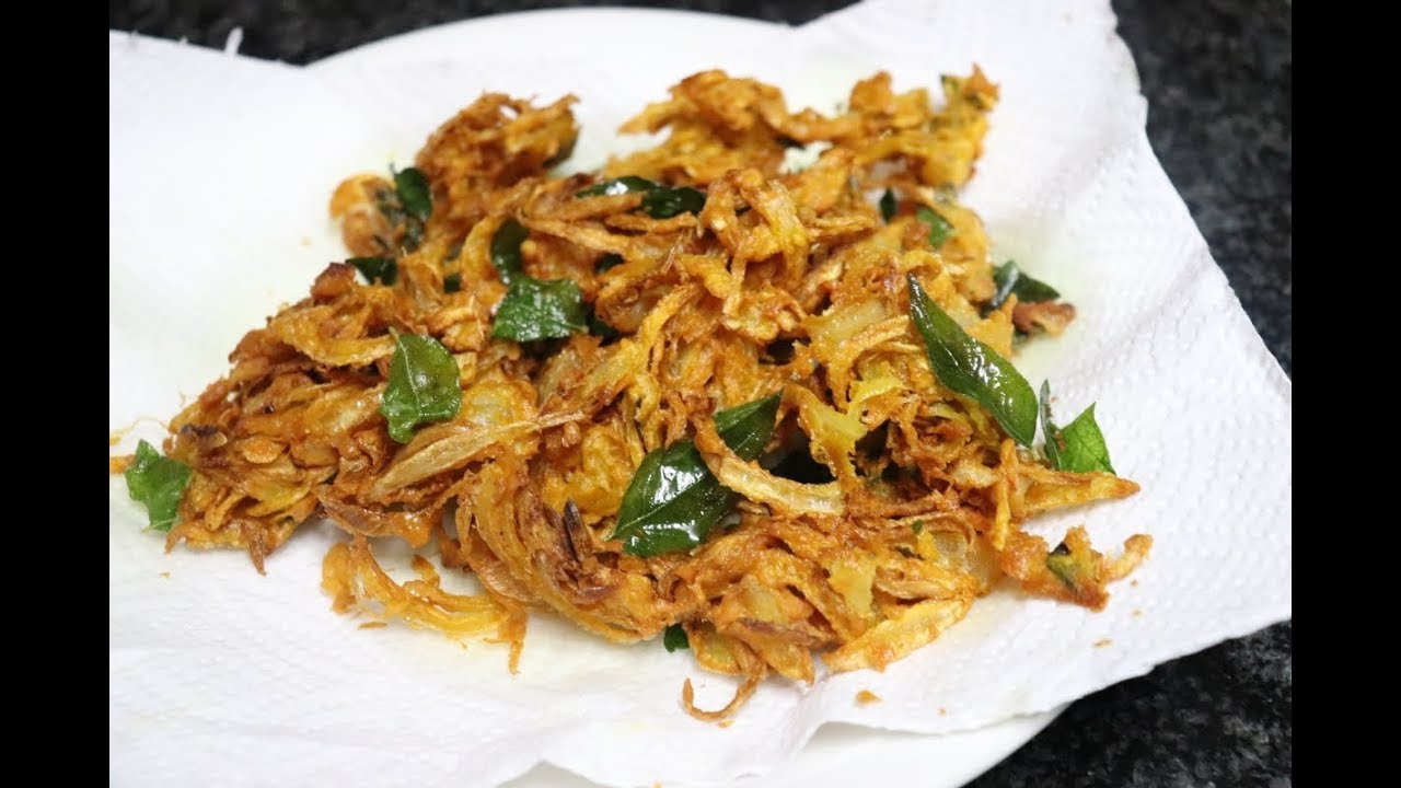 crispy onion pakoda in Tamil with English subtitle - YouTube