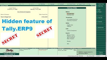Hidden feature of Tally.ERP9 in Hindi