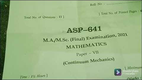 MGSU BIKANER MSc final mathematics paper.continuum mechanics