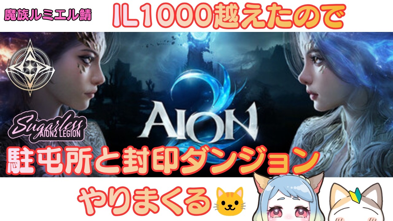 【Aion2】🔰魔族ルミエル鯖〜スピリットマスターでIL1000越えたので駐屯所と封印ダンジョンやりまくる🐈