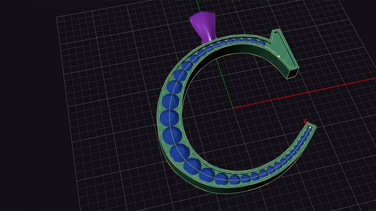 Adding Gems Between Two Curves - MatrixGold® - YouTube