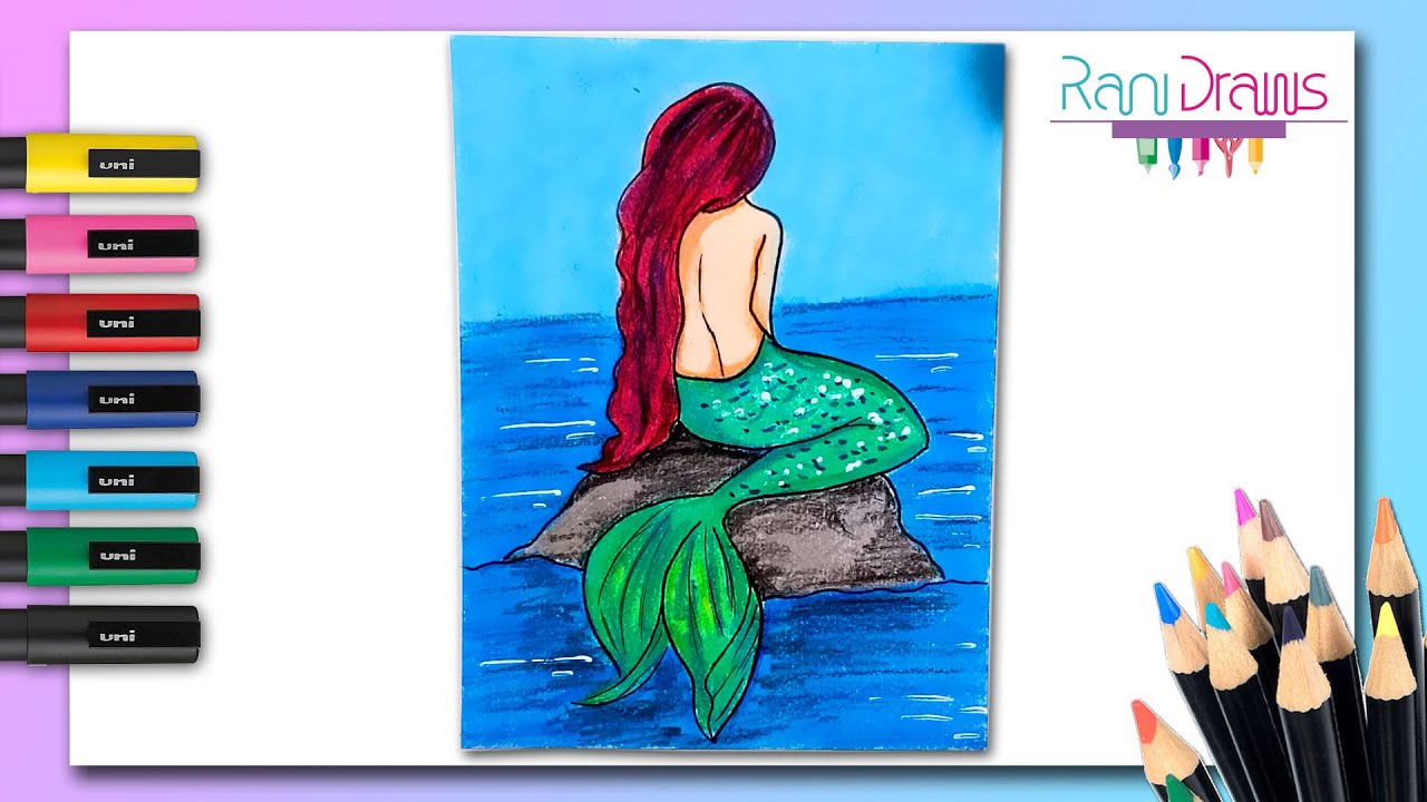 Cómo dibujar una SIRENA - ideas de dibujos fáciles Paso a paso - YouTube