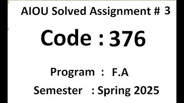 AIOU Solved assignment No 3 code 376 Spring 2025