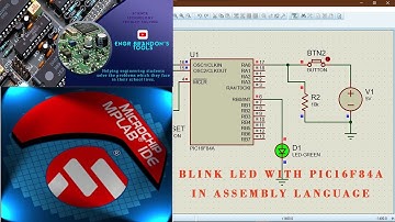 LED blinking project with a PIC16F84A microcontroller in assembly language