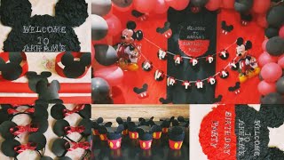 Mickey mouse birthday theme decor ideas at home part 1 #mickeymousebirthdaytheme