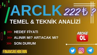 ARCLK Hisse Yorum - Teknik Analiz - Temel Analiz #arçelik