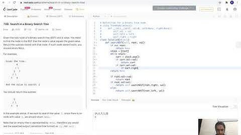 Leetcode-700 : Search in Binary search trees (non-recursive solution)