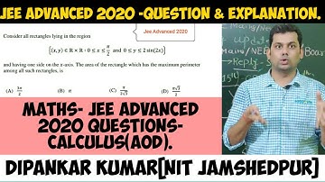 #JeeAdvanced2020Solution  Jee Advance 2020 Maths solution| Calculus(AOD) Jee Advance 2020 Question.