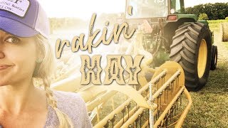Raking and Baling Third Cut Hay 2019