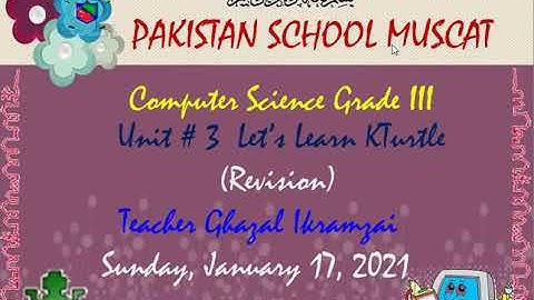 Grade 3: Computer Science Unit # 3 Let