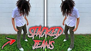 HOW TO MAKE STACKED JEANS AT HOME! **EASIEST WAY **