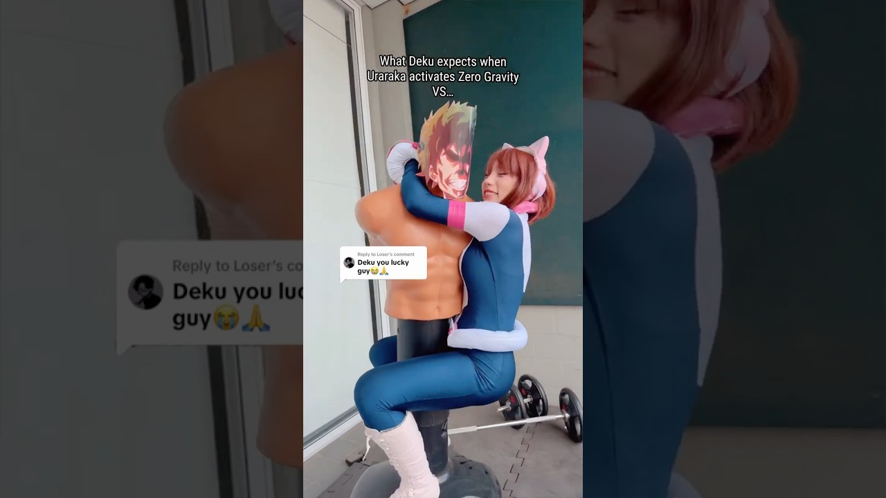 Uraraka SMACKS Deku AGAIN 😳 #anime #cosplay